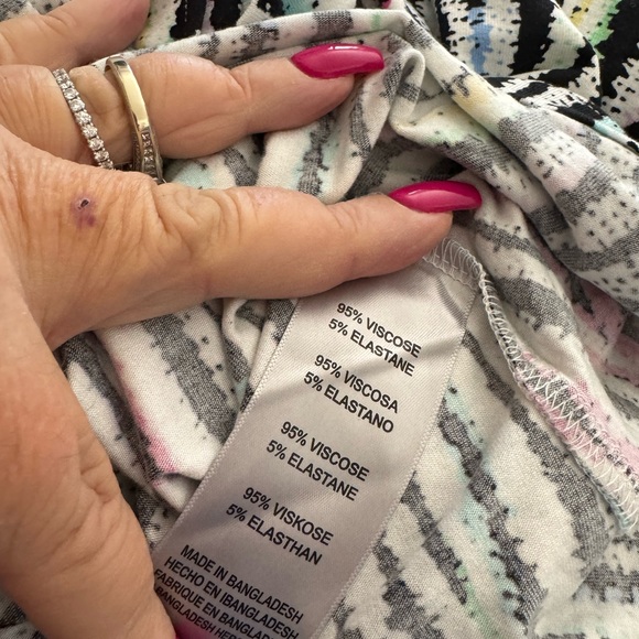 Avenue Plus Size 22/24 SharkBite Hem Multi Rainbow Stripe Stretch Knit T… - Picture 4 of 12